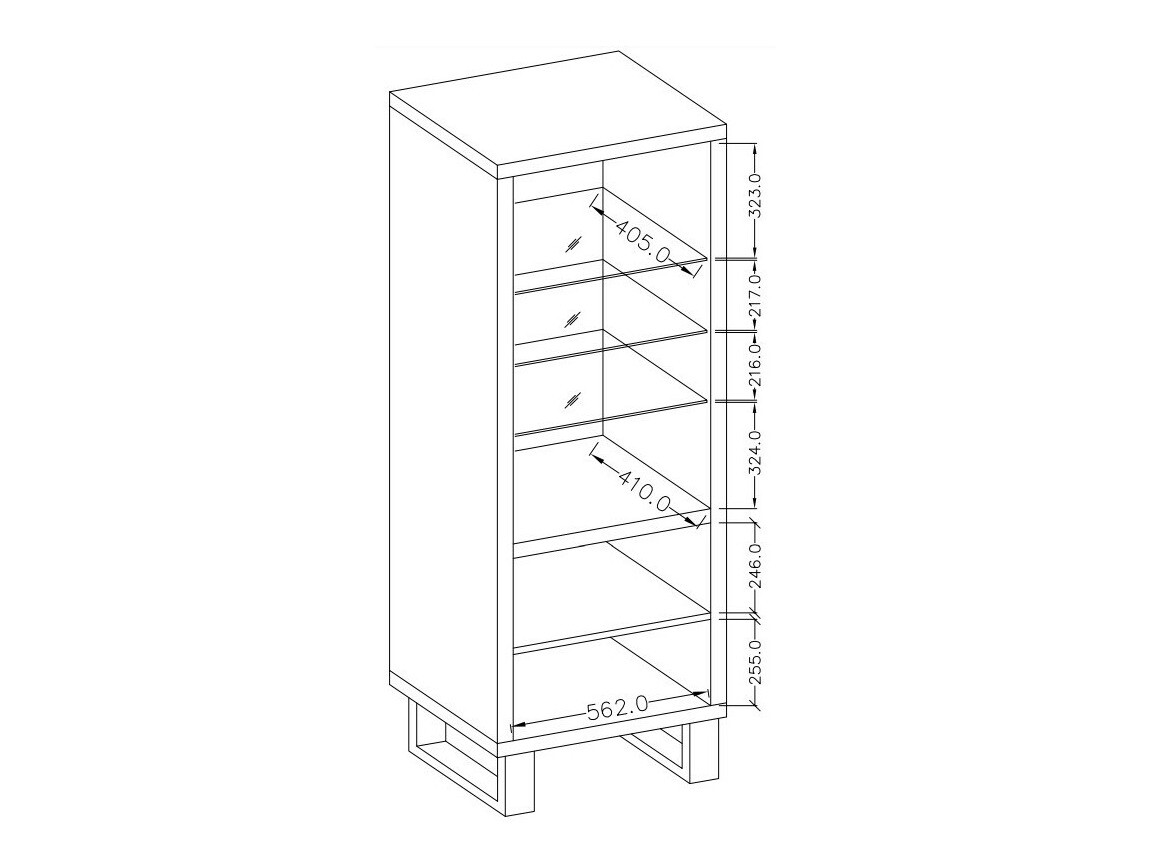 Polica Avicavu 108 (Вотан храст + Crno)