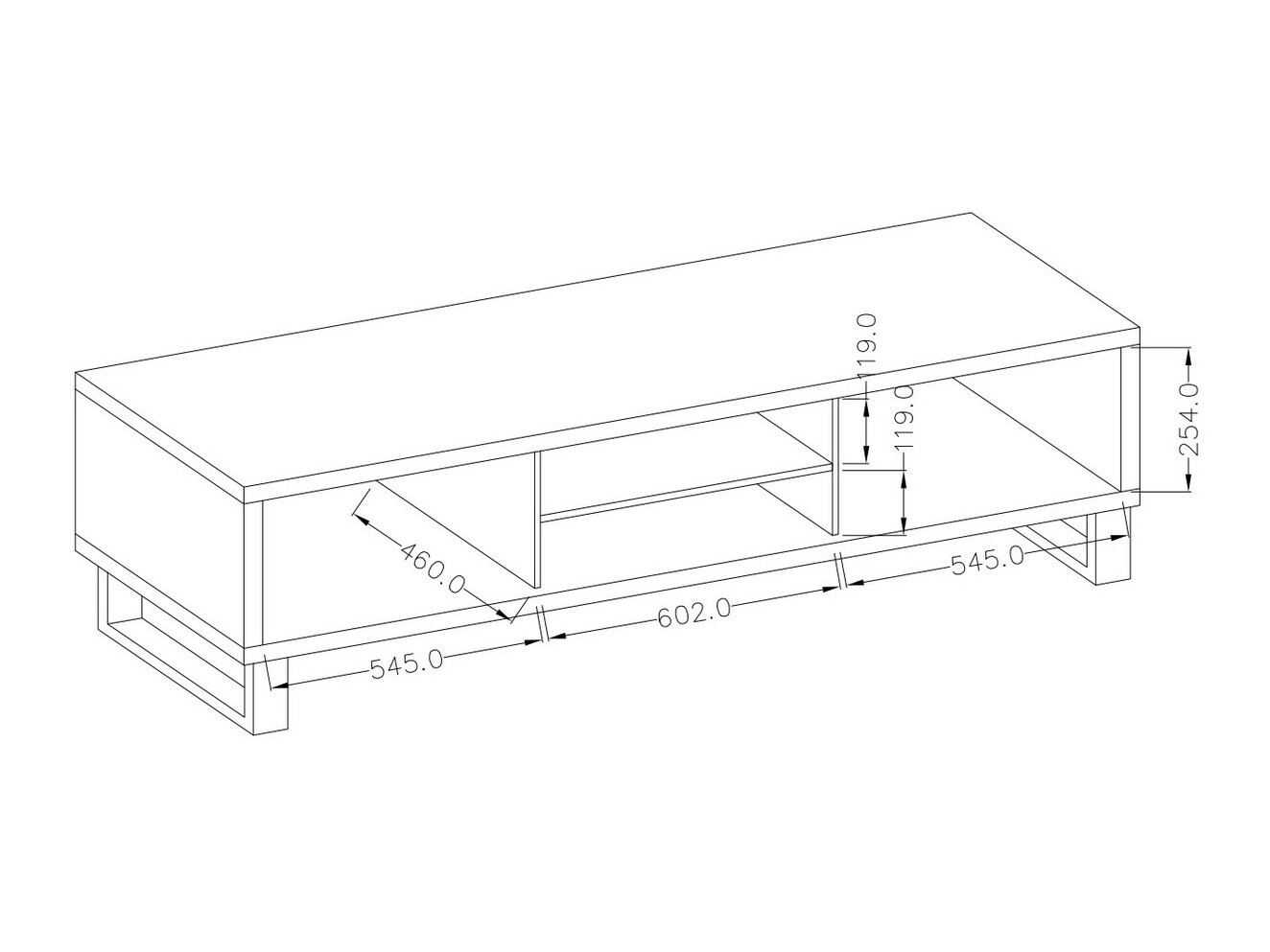 TV komoda Avicavu 101 (Hrast Votan + Crno)