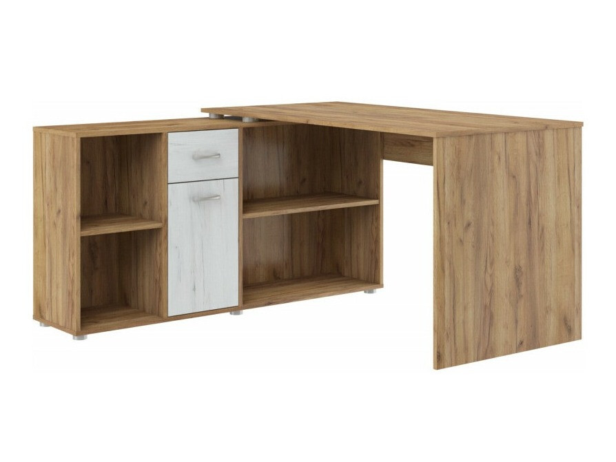 Ugaoni kancelarijski sto Gilroy 113 (Craft hrast + Craft vhite)