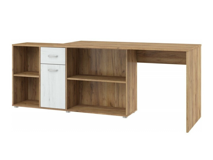 Ugaoni kancelarijski sto Gilroy 113 (Craft hrast + Craft vhite)