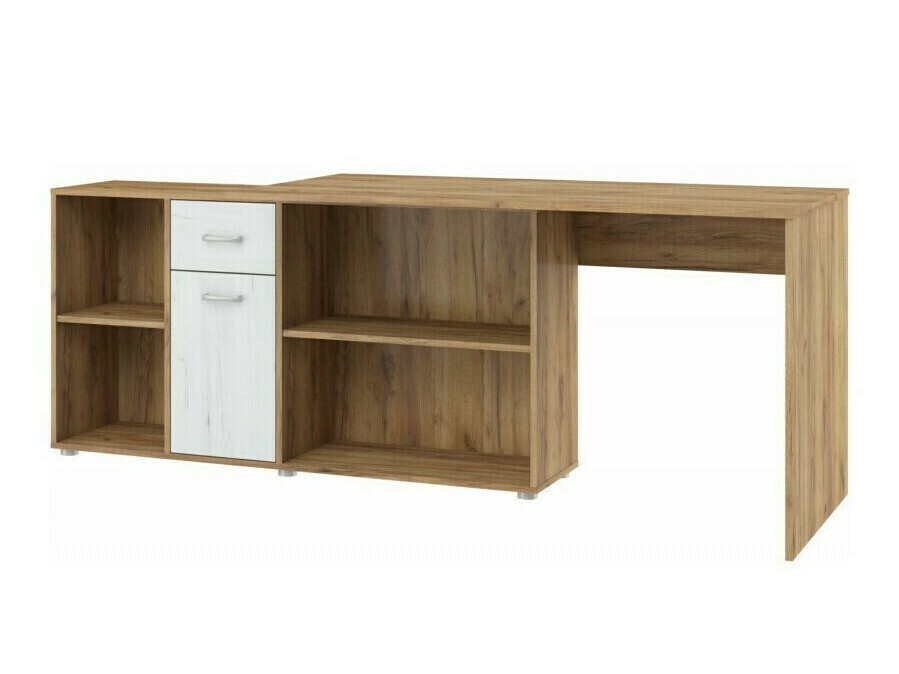 Ugaoni kancelarijski sto Gilroy 113 (Craft hrast + Craft vhite)