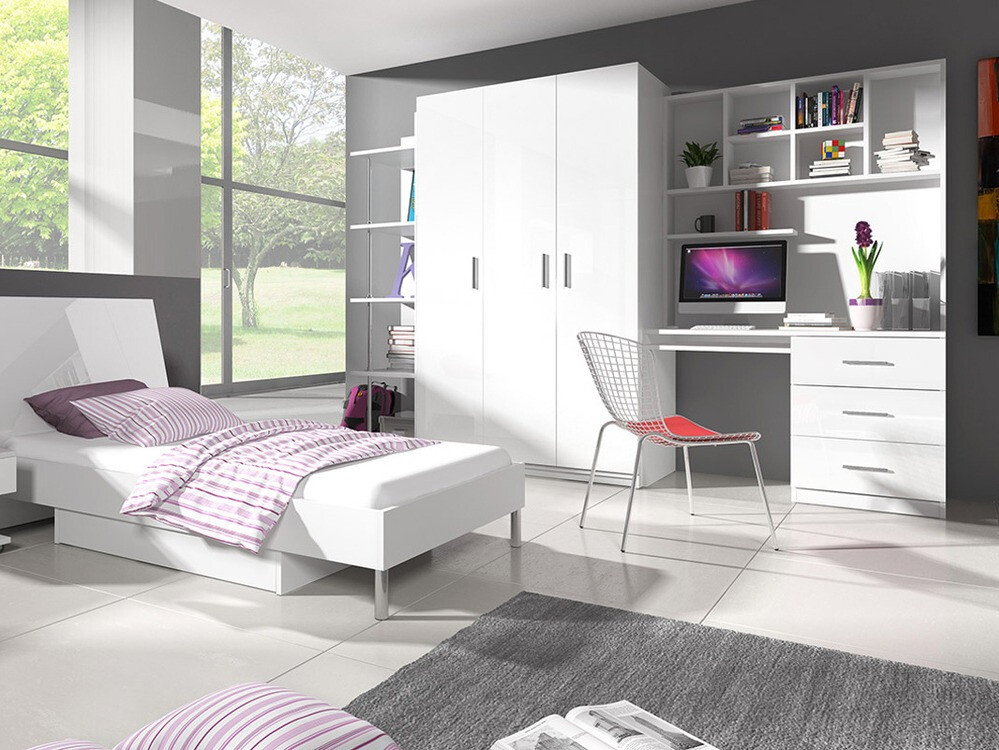 Kancelarijski sto Salmere 109 (Belo + Sjajno belo)