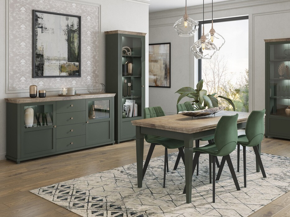 Komoda Tolnue 103 (Tamno zelena + Храст лефкас)