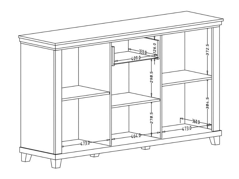 Komoda Tolnue 106 (Beljeni jasen + Храст лефкас)