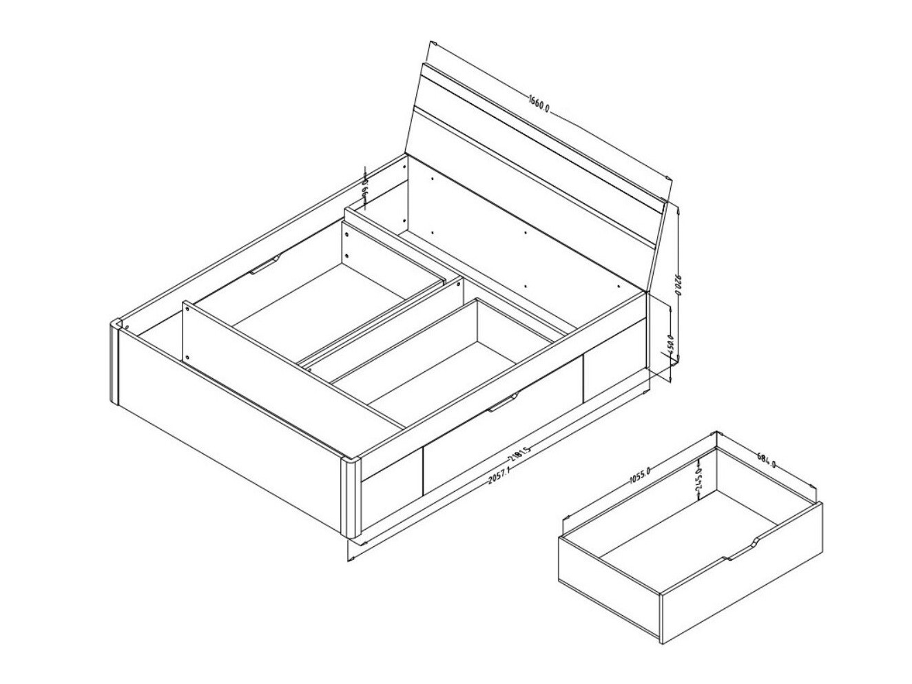 Krevet Melvele 103 (Hrast San Remo + Belo)