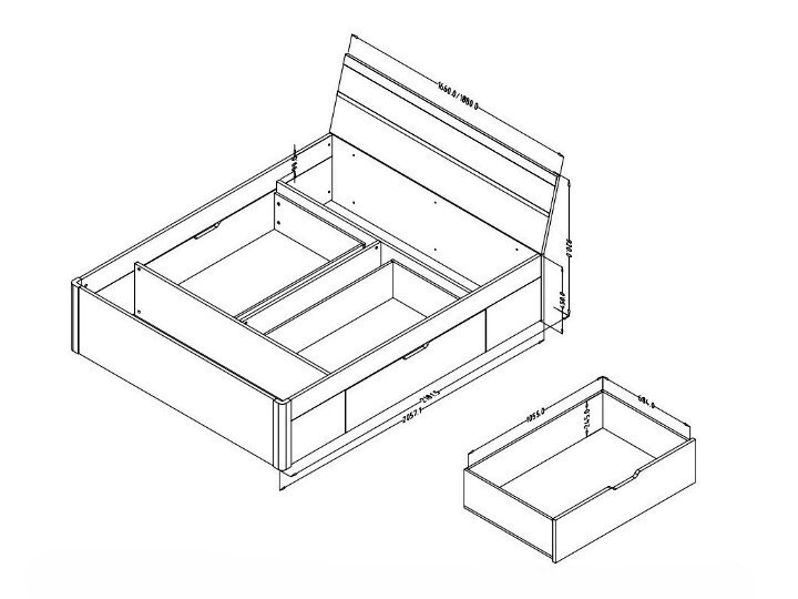 Krevet Melvele 112 (Hrast San Remo + Belo)