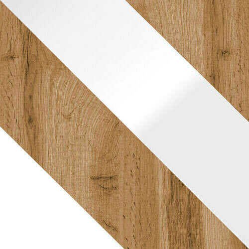 Komoda Sarasota 127 (Belo + Sjajno belo + Вотан храст)