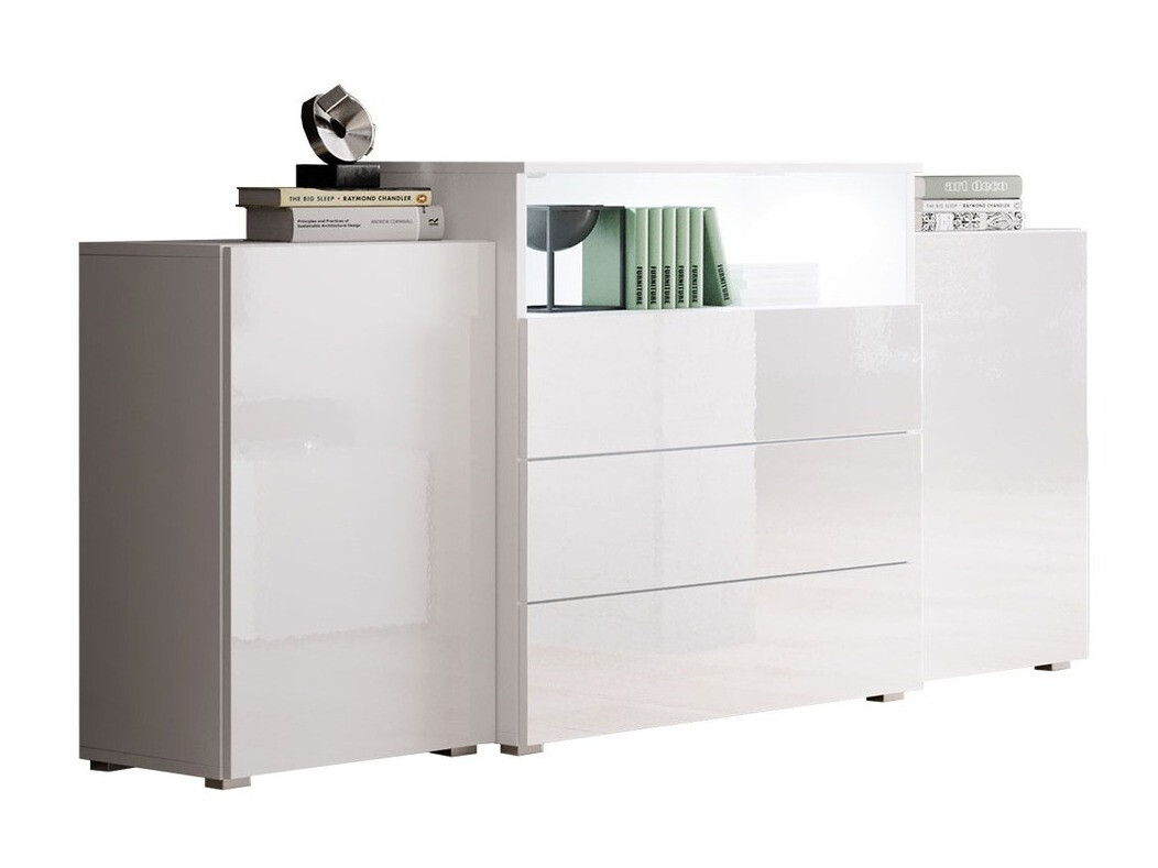 Komoda Sarasota 127 (Belo + Sjajno belo)