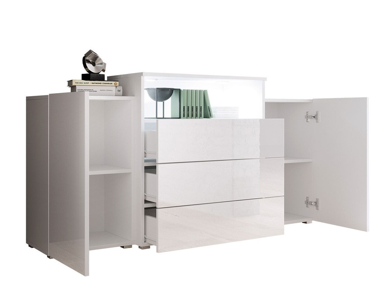 Komoda Sarasota 127 (Belo + Sjajno belo)