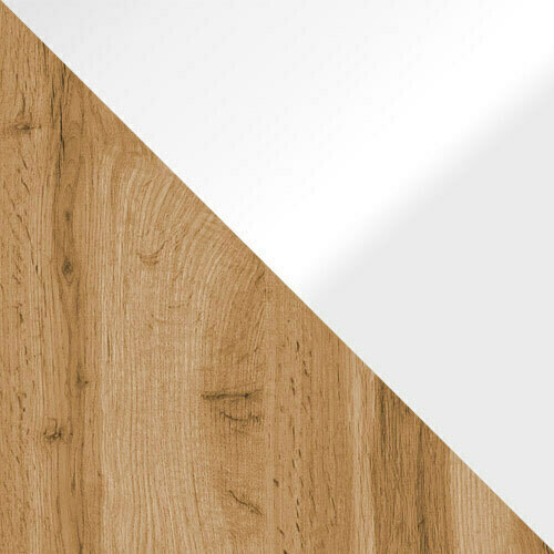 Komoda Sarasota 127 (Вотан храст + Sjajno belo)