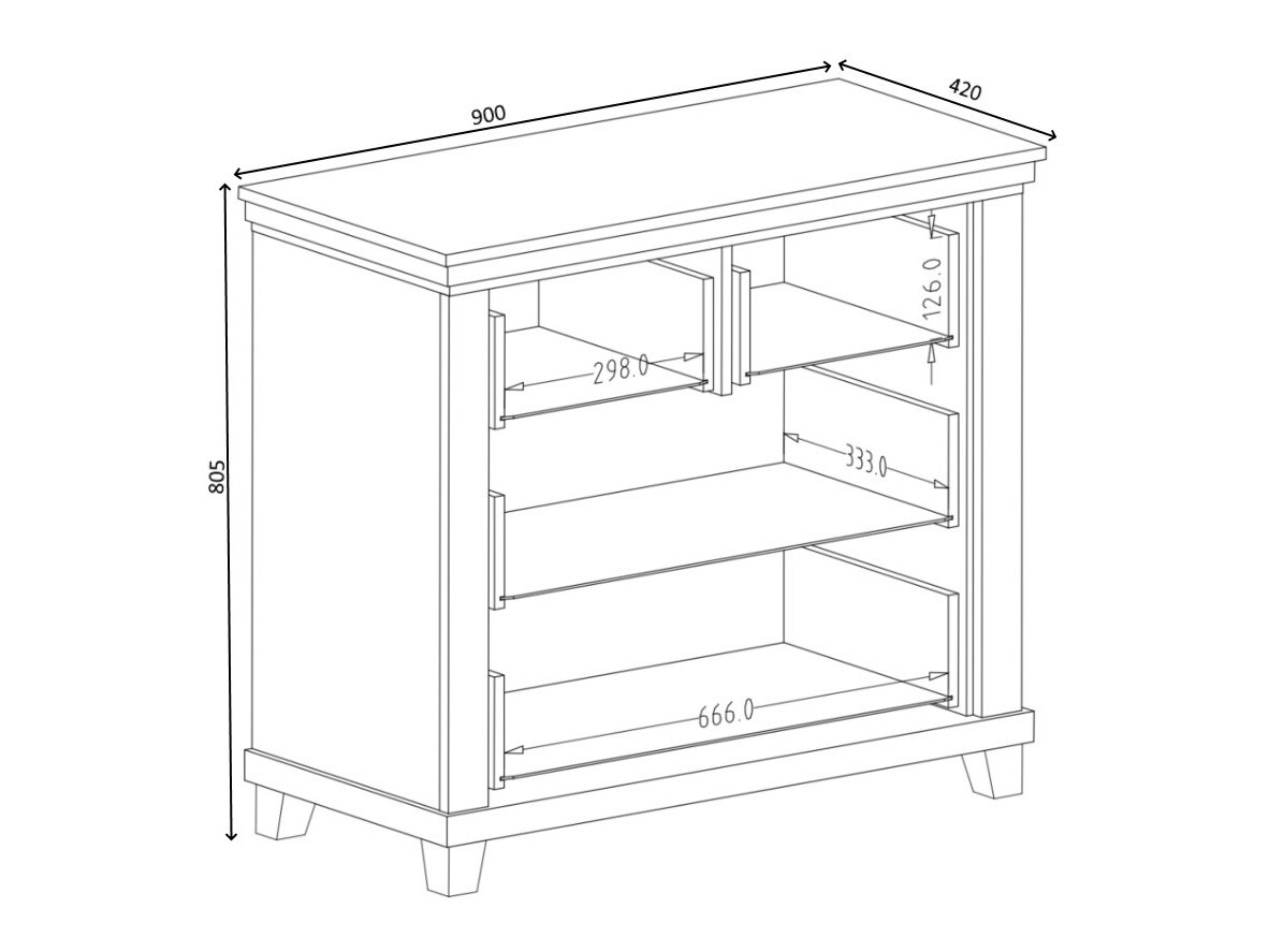 Komoda Tolnue 118 (Tamno zelena + Храст лефкас)