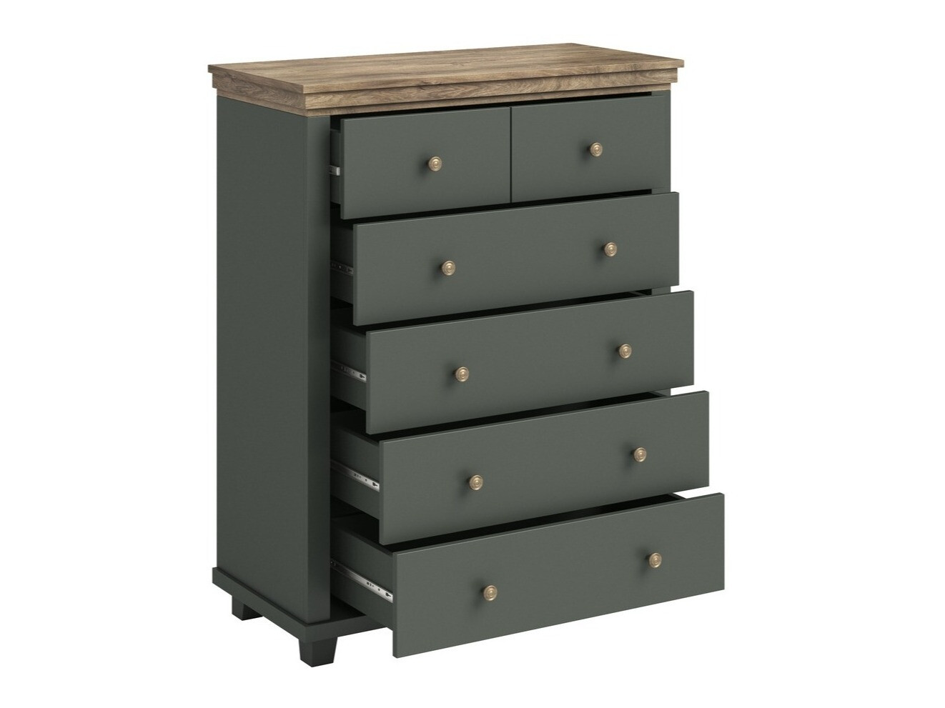 Komoda Tolnue 121 (Tamno zelena + Храст лефкас)