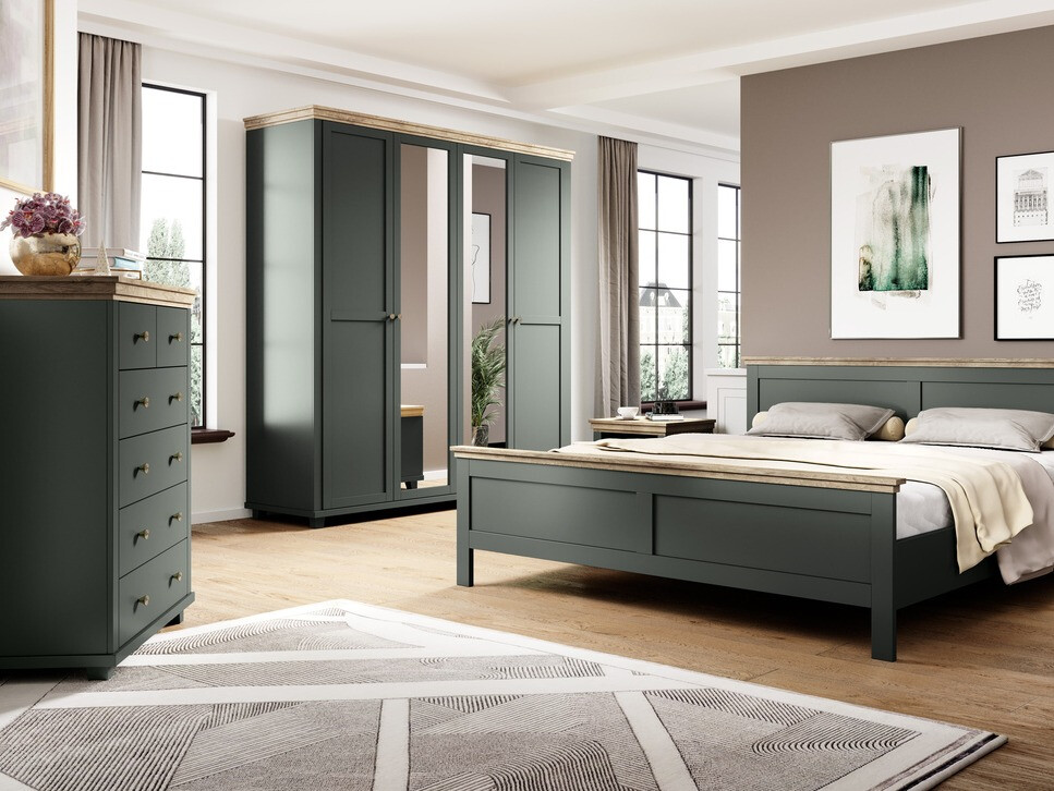 Komoda Tolnue 121 (Tamno zelena + Храст лефкас)