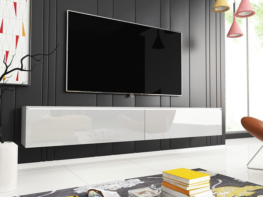 TV komoda Scientia I (Belo + Sjajno belo)