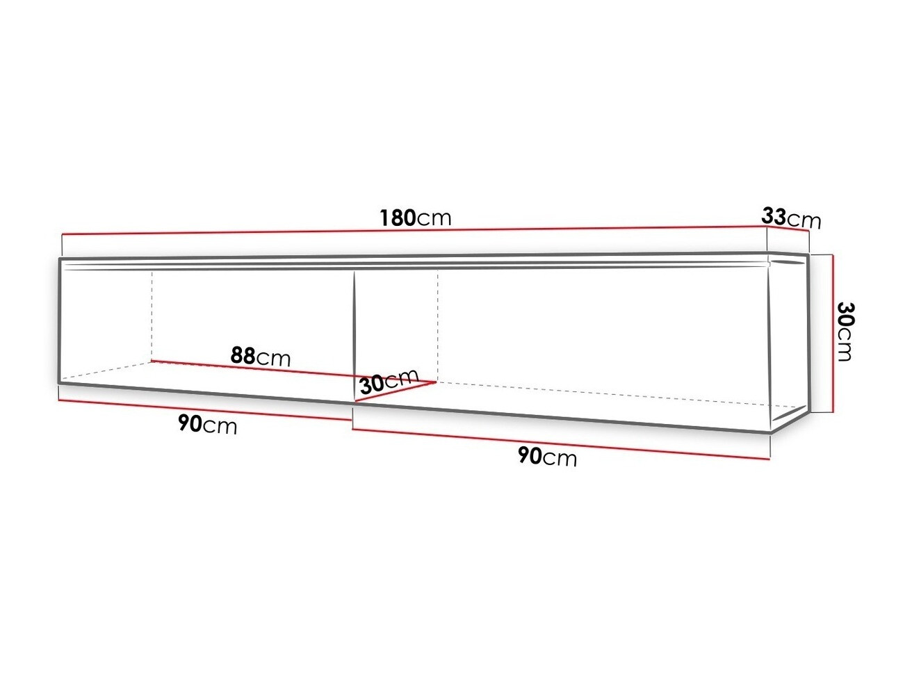 TV sto Sarasota 121 (Belo + Sjaj siva)