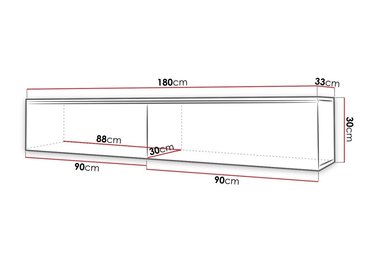 TV sto Sarasota 121 (Belo + Sjaj siva)