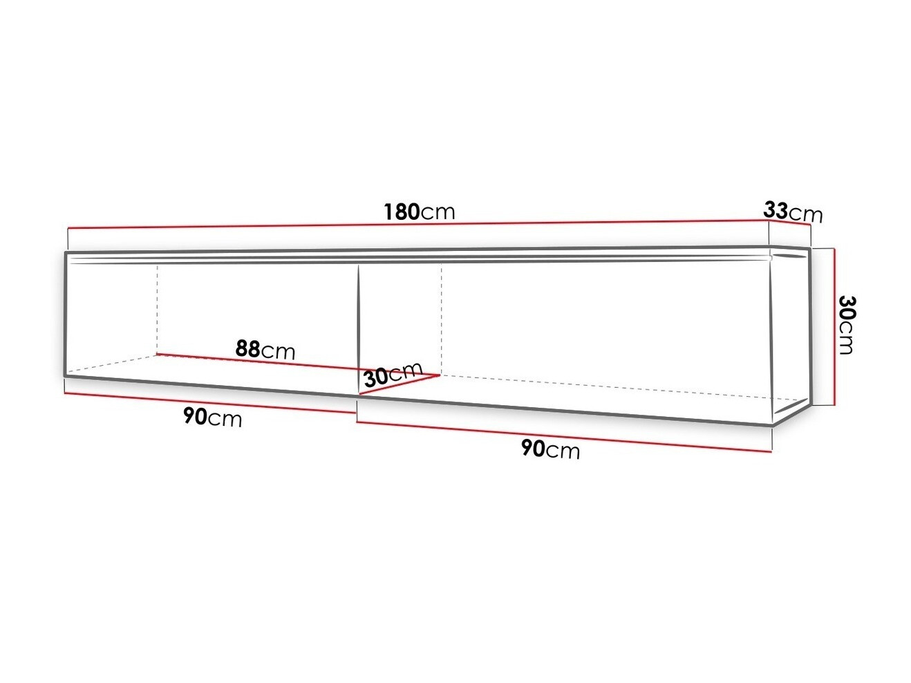 TV sto Sarasota 121 (Belo + Sjajno belo)