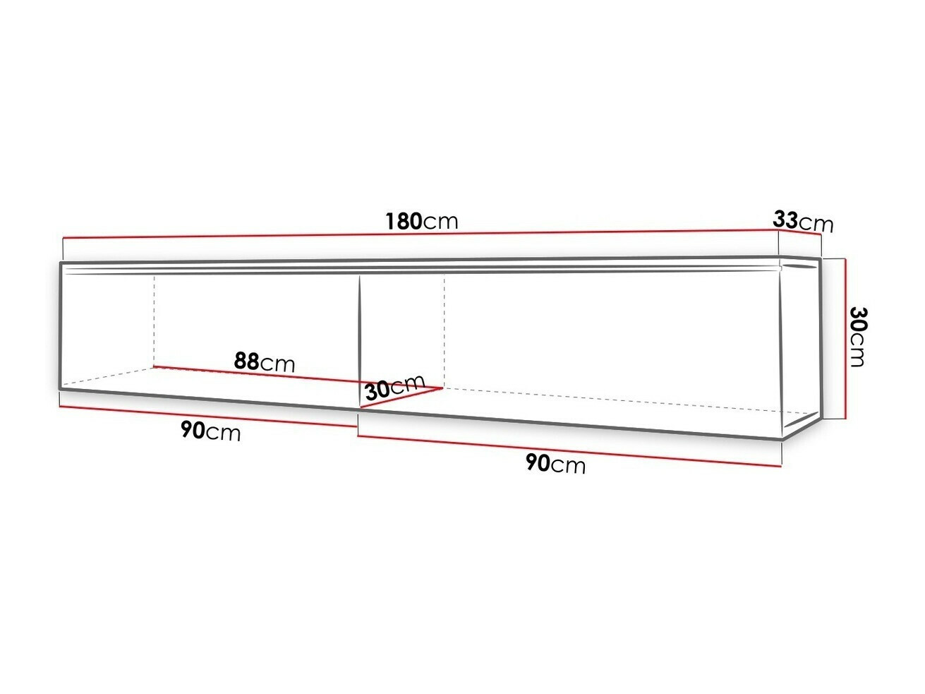 TV sto Sarasota 121 (Belo + Sjajno belo)