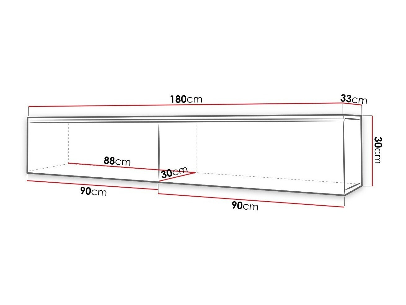 TV sto Sarasota 121 (Matera siva + Sjajno belo)