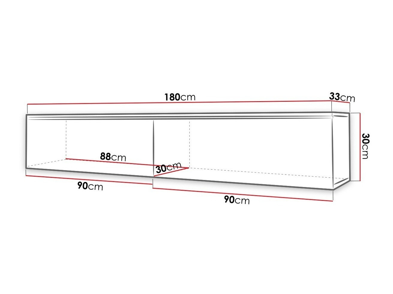 TV sto Sarasota 121 (Вотан храст + Crna visoki sjaj)