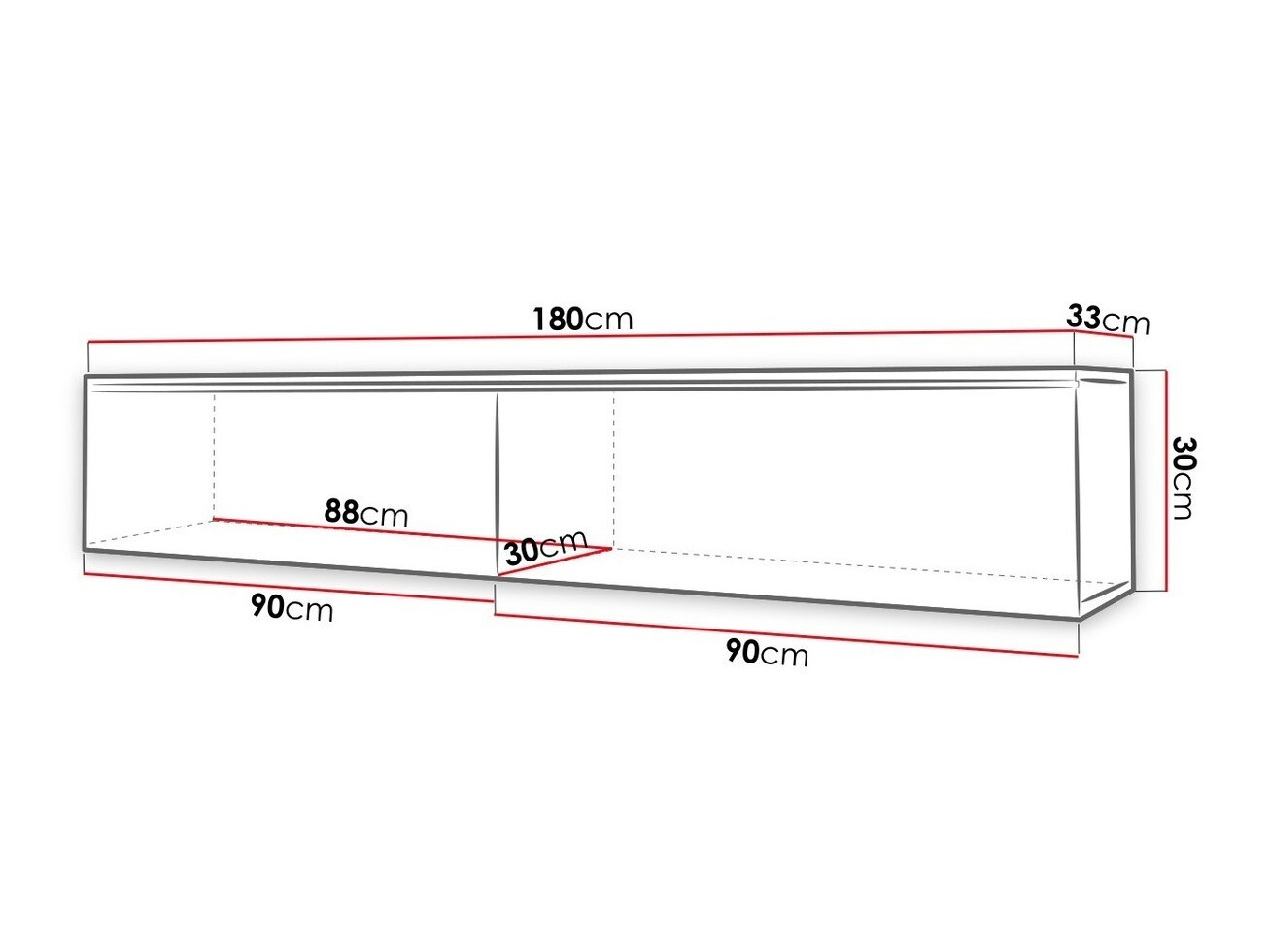 TV sto Sarasota 121 (Вотан храст + Crna visoki sjaj)