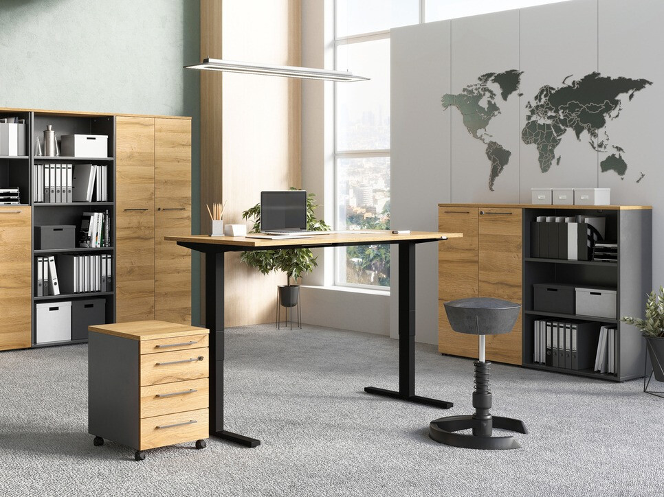 Polica Eliromo 101 (Graphite + Unuk hrast)