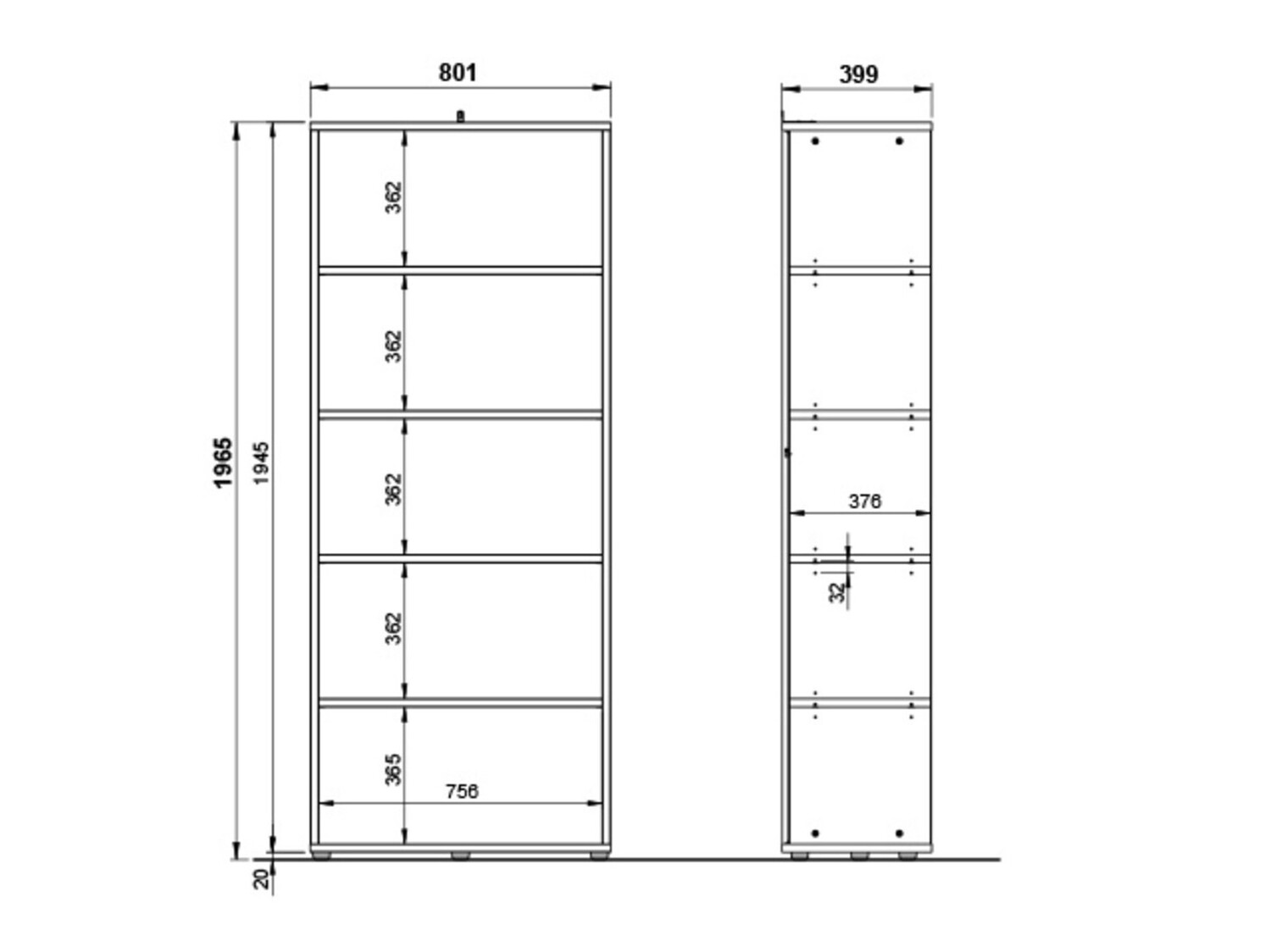 Polica Eliromo 111 (Graphite + Unuk hrast)