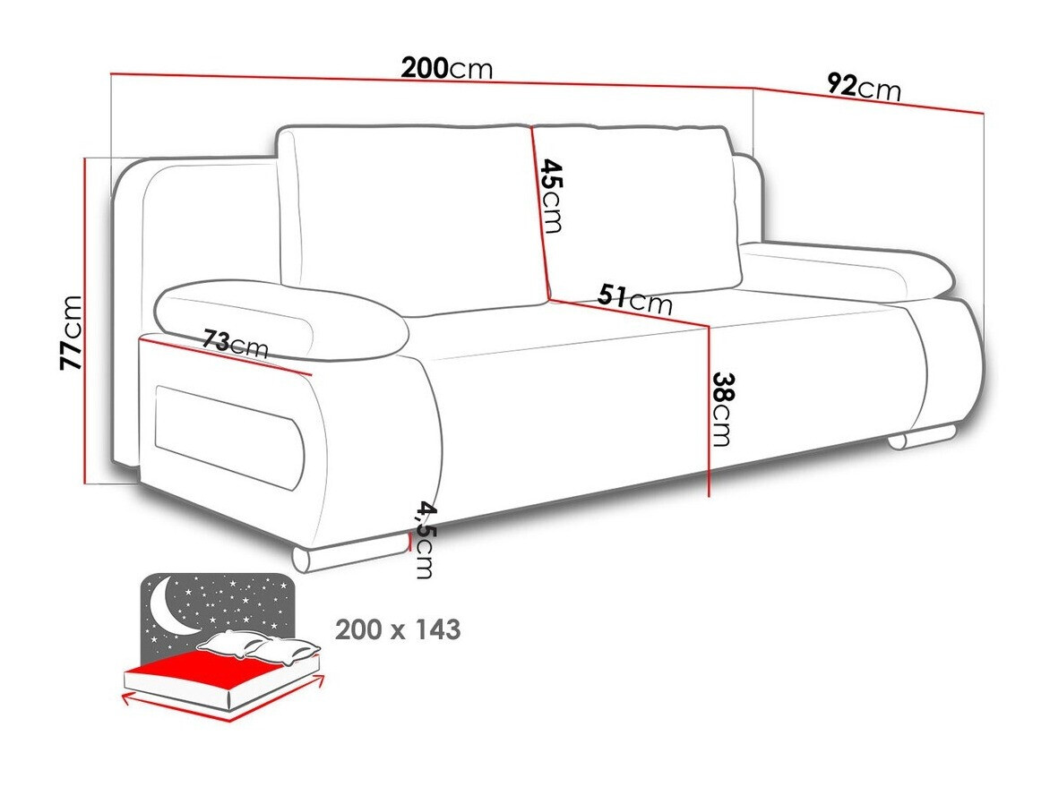Sofa na razvlačenje Comfivo 144 (Uttario Velvet 2956 + Uttario Velvet 2955)
