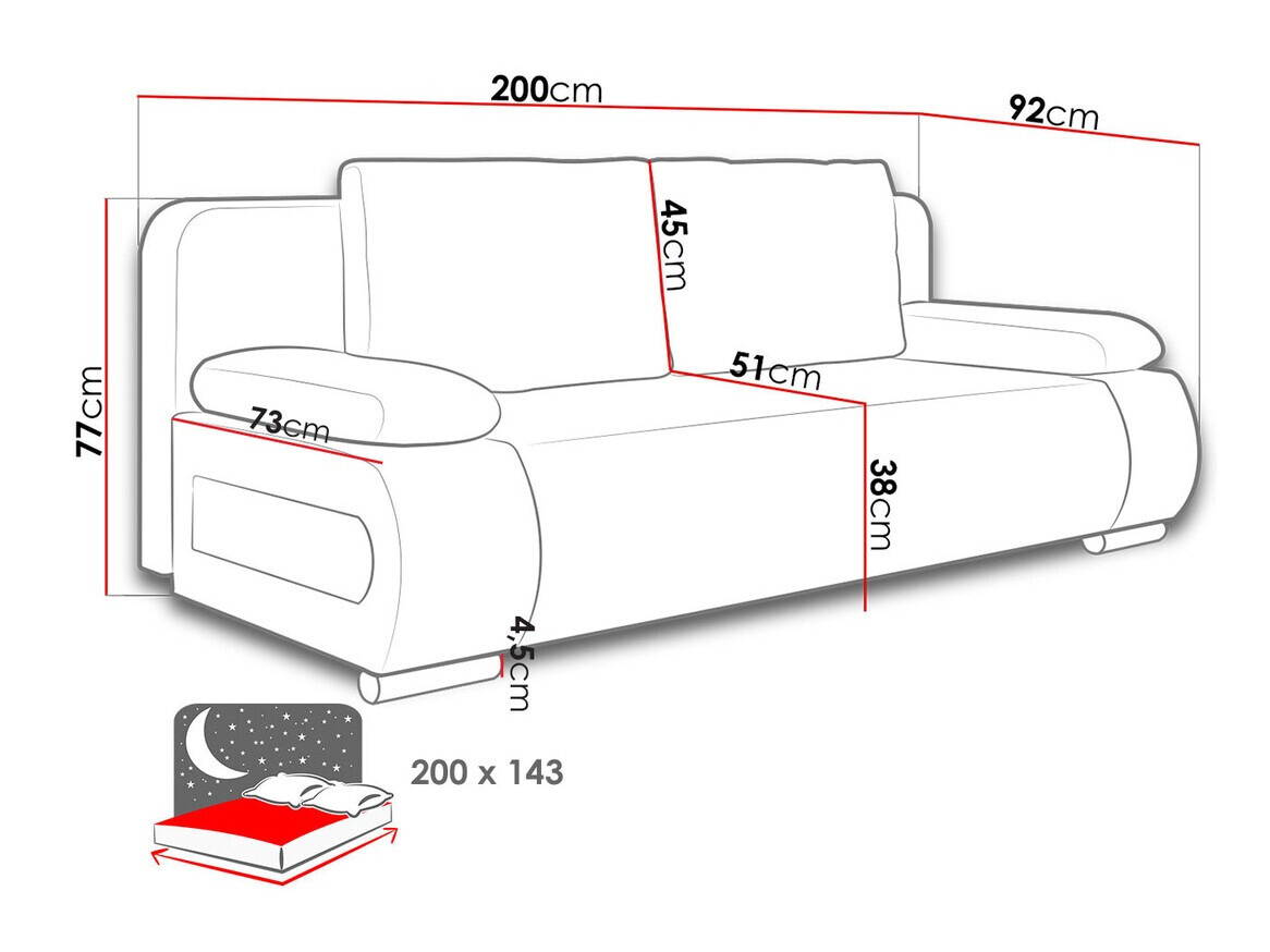 Sofa na razvlačenje Comfivo Pudor (Alova 04 + Lawa 06)