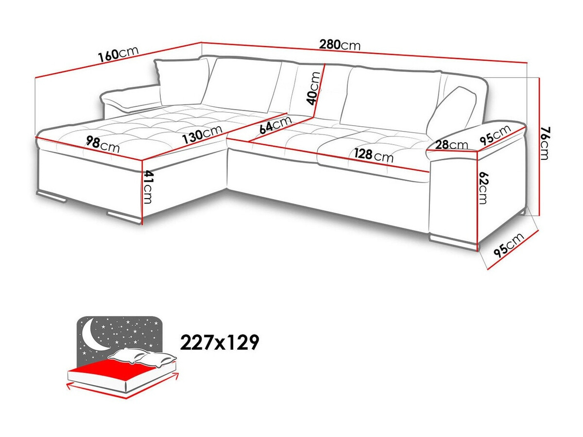 Ugaona sofa Comfivo 107 (Soft 066 + Lawa 02)