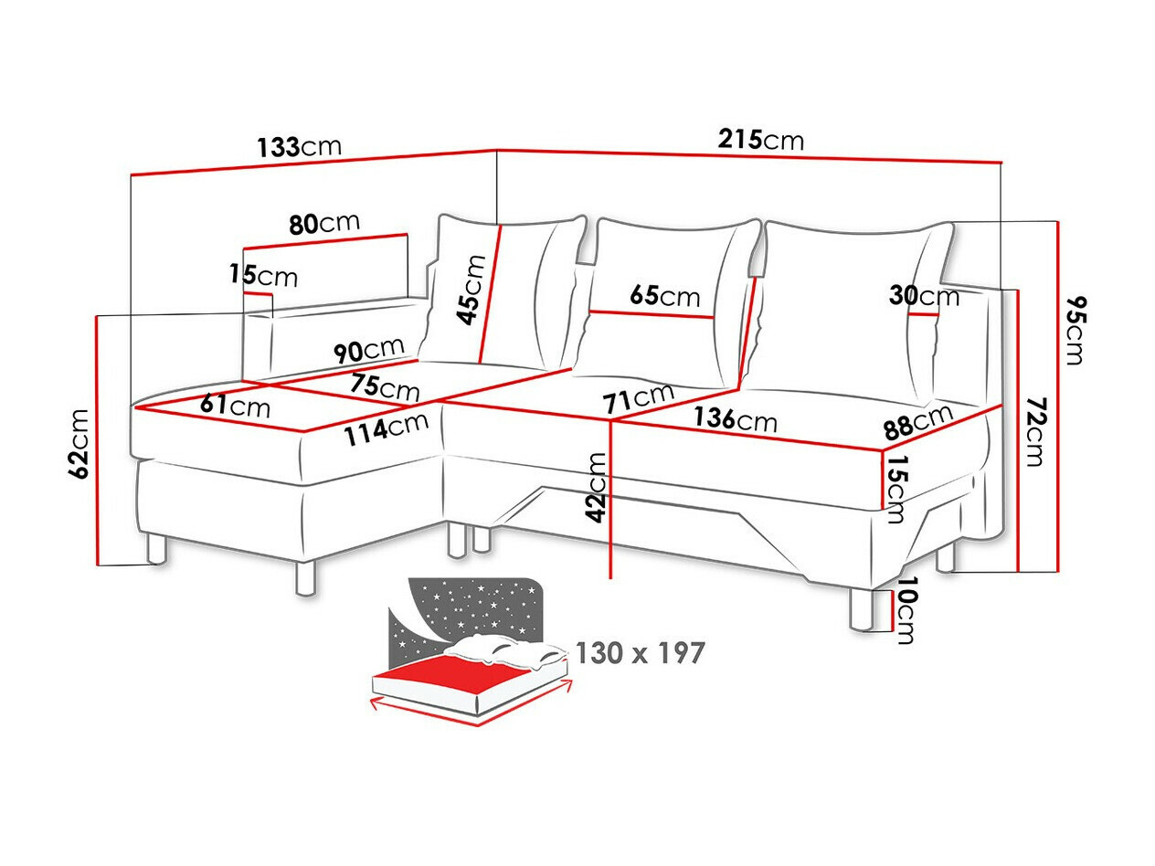 Ugaona sofa Akron 100 (Alova 68 + Alova 07)