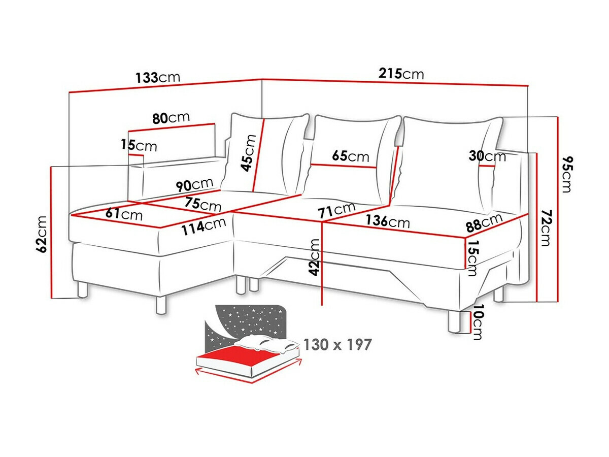 Ugaona sofa Akron 100 (Alova 68 + Alova 07)