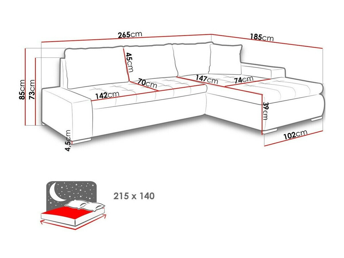 Ugaona sofa Comfivo 119 (Lux 05 + Lux 06)