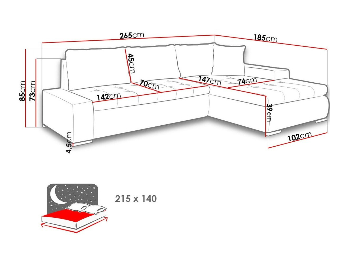 Ugaona sofa Comfivo 119 (Soft 011 + Lux 06)