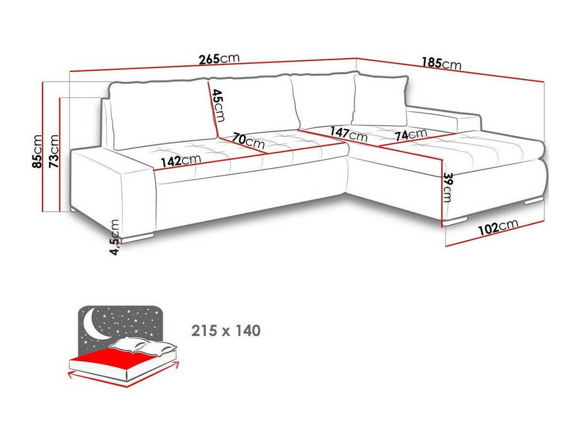 Ugaona sofa Comfivo 119 (Soft 017 + Lux 06)