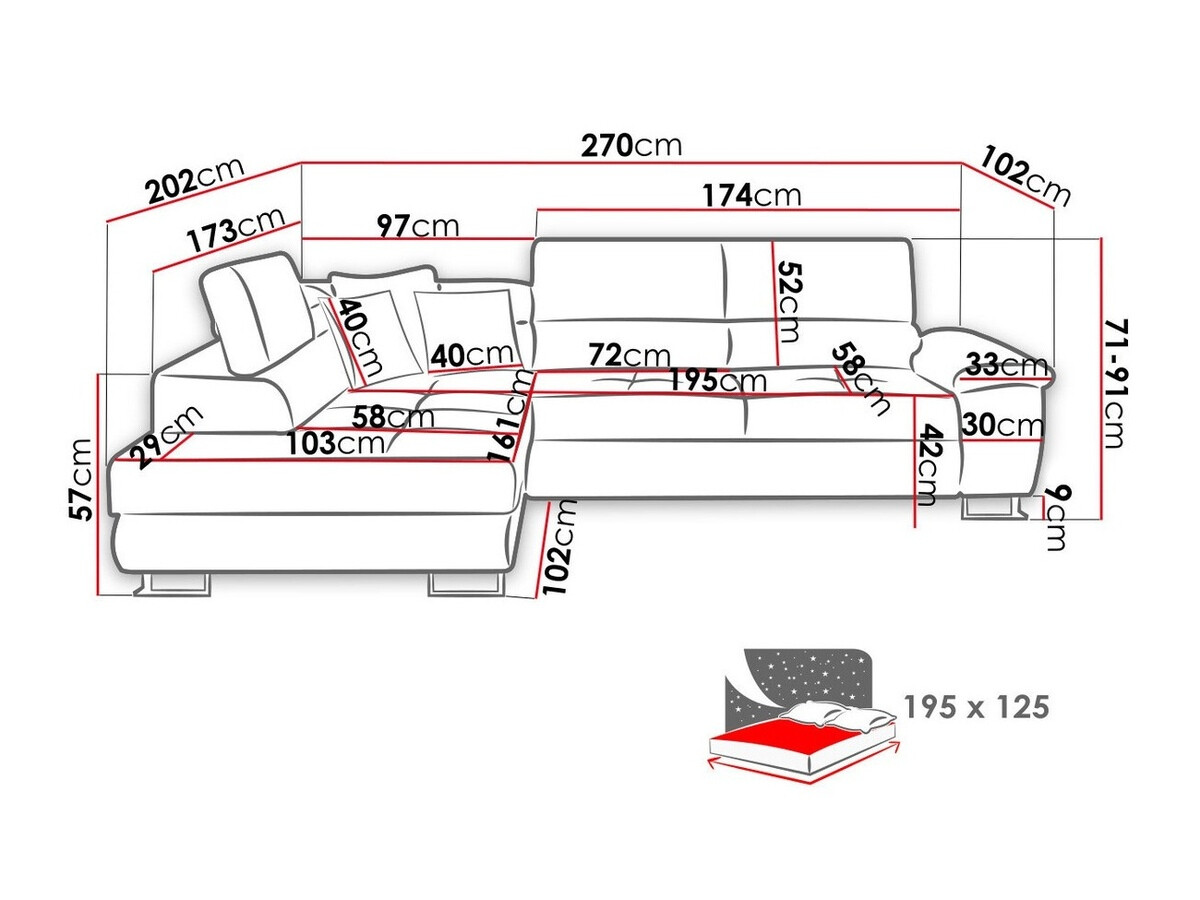 Ugaona sofa Comfivo 166 (Magic Velvet 2227 + Evo 29)