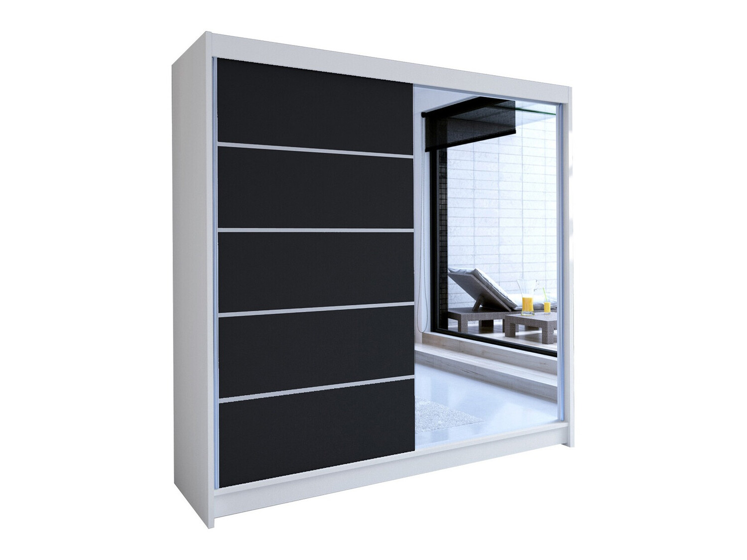 Ormar Closico Cavaris III (Belo + Crno)