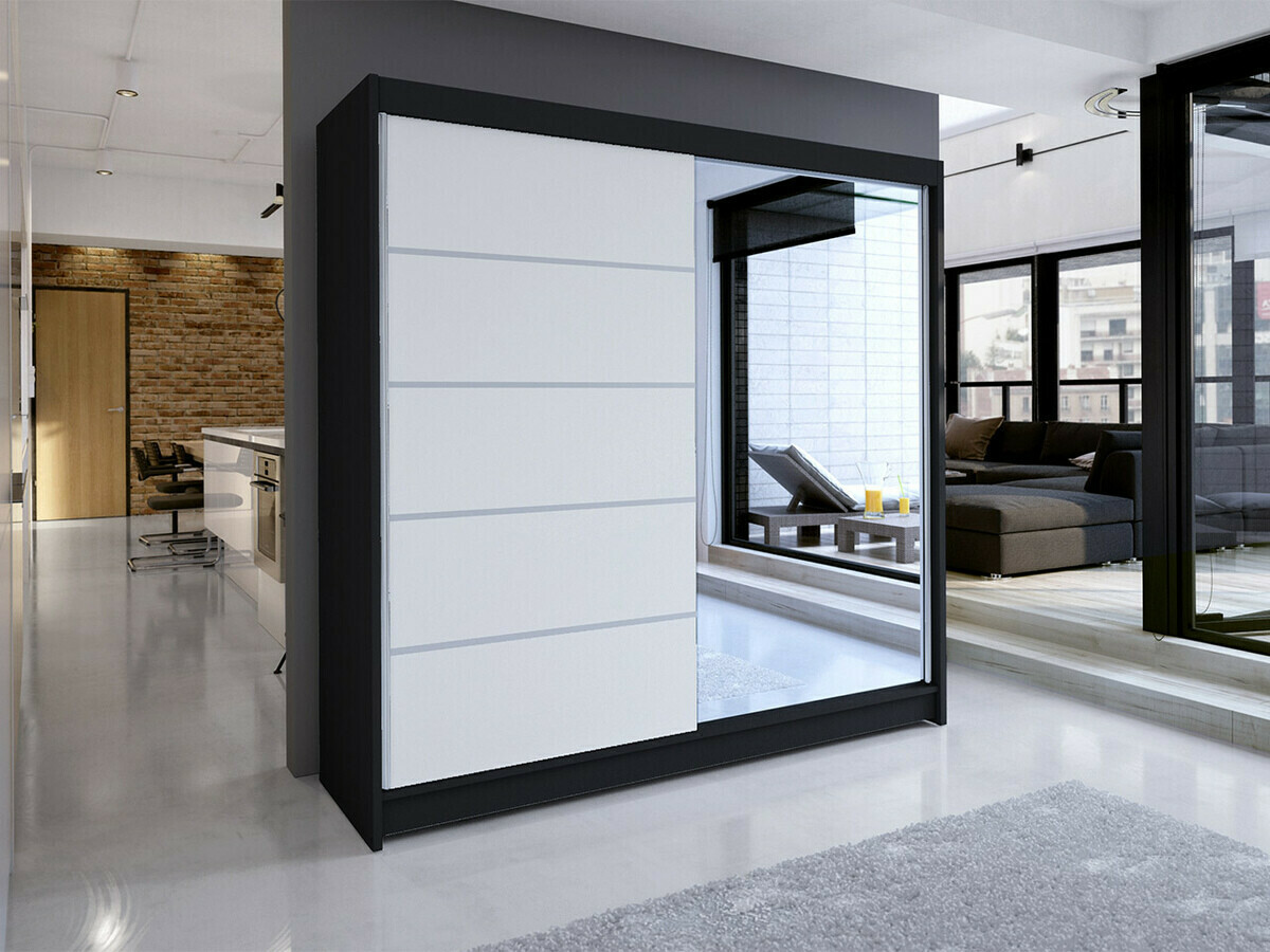 Ormar Closico Cavaris III (Crno + Belo)