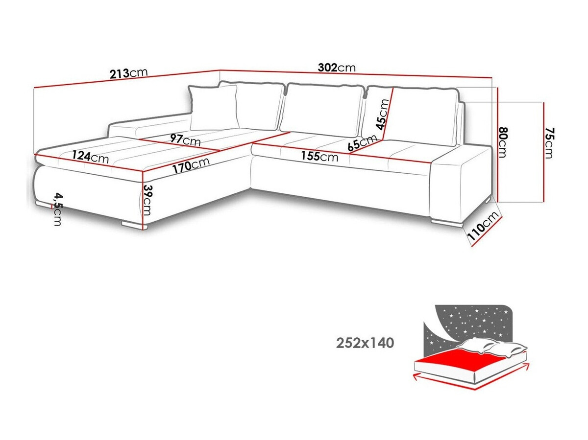 Ugaona sofa Comfivo 147 (Kronos 022 + Senegal 818)