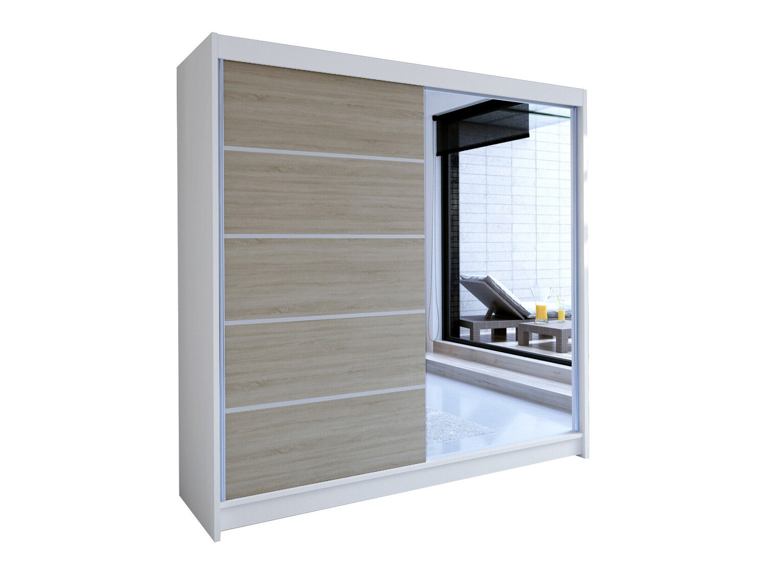Ormar Closico Cavaris III (Belo + Sonoma hrast)