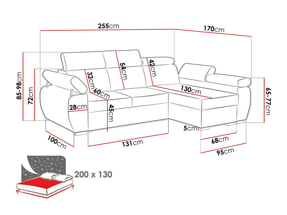 Ugaona sofa Columbus 132 (Kronos 22)