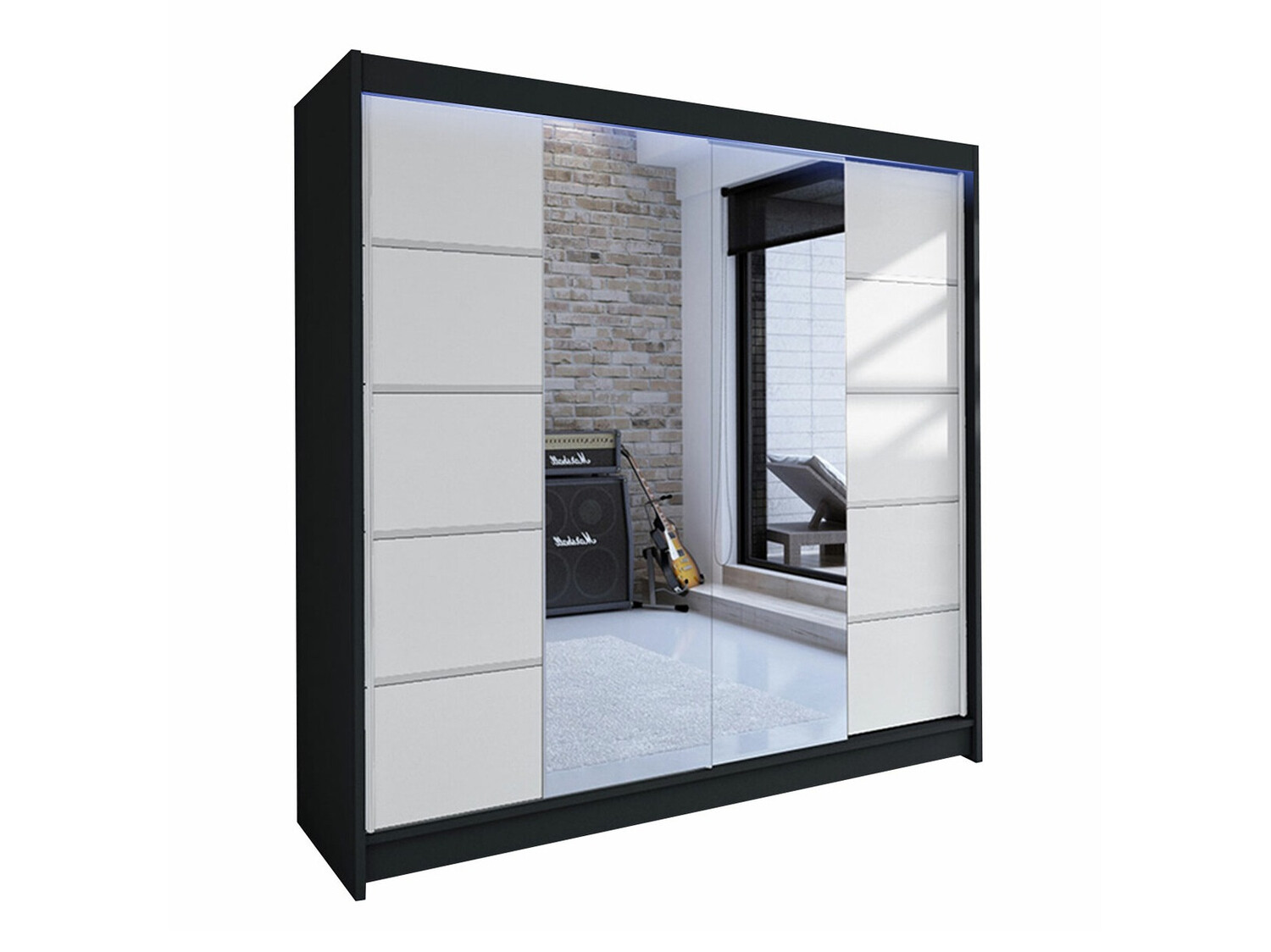 Ormar Closico Cavaris V (Crno + Belo)