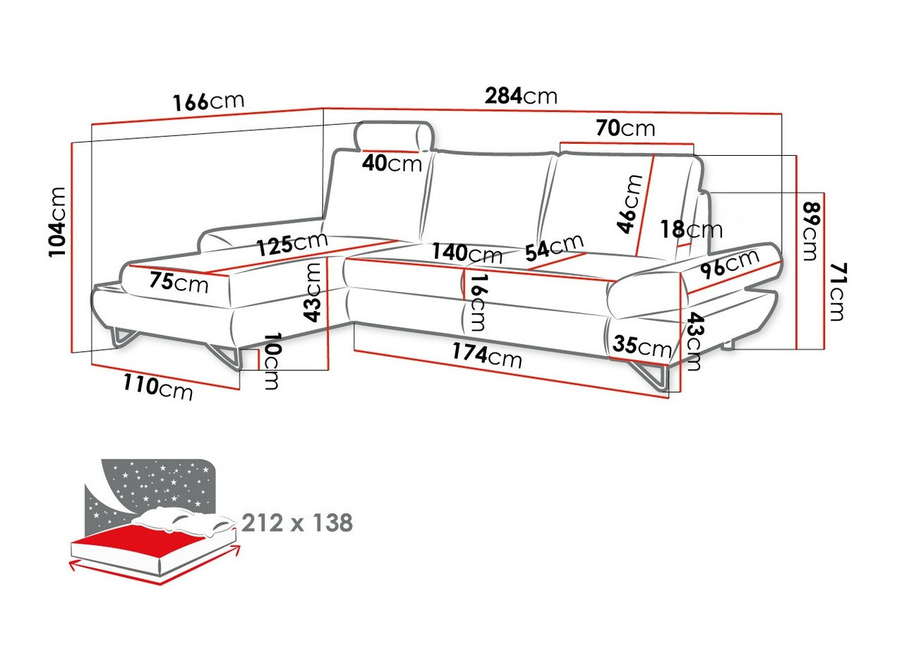 Ugaona sofa Kingston 108