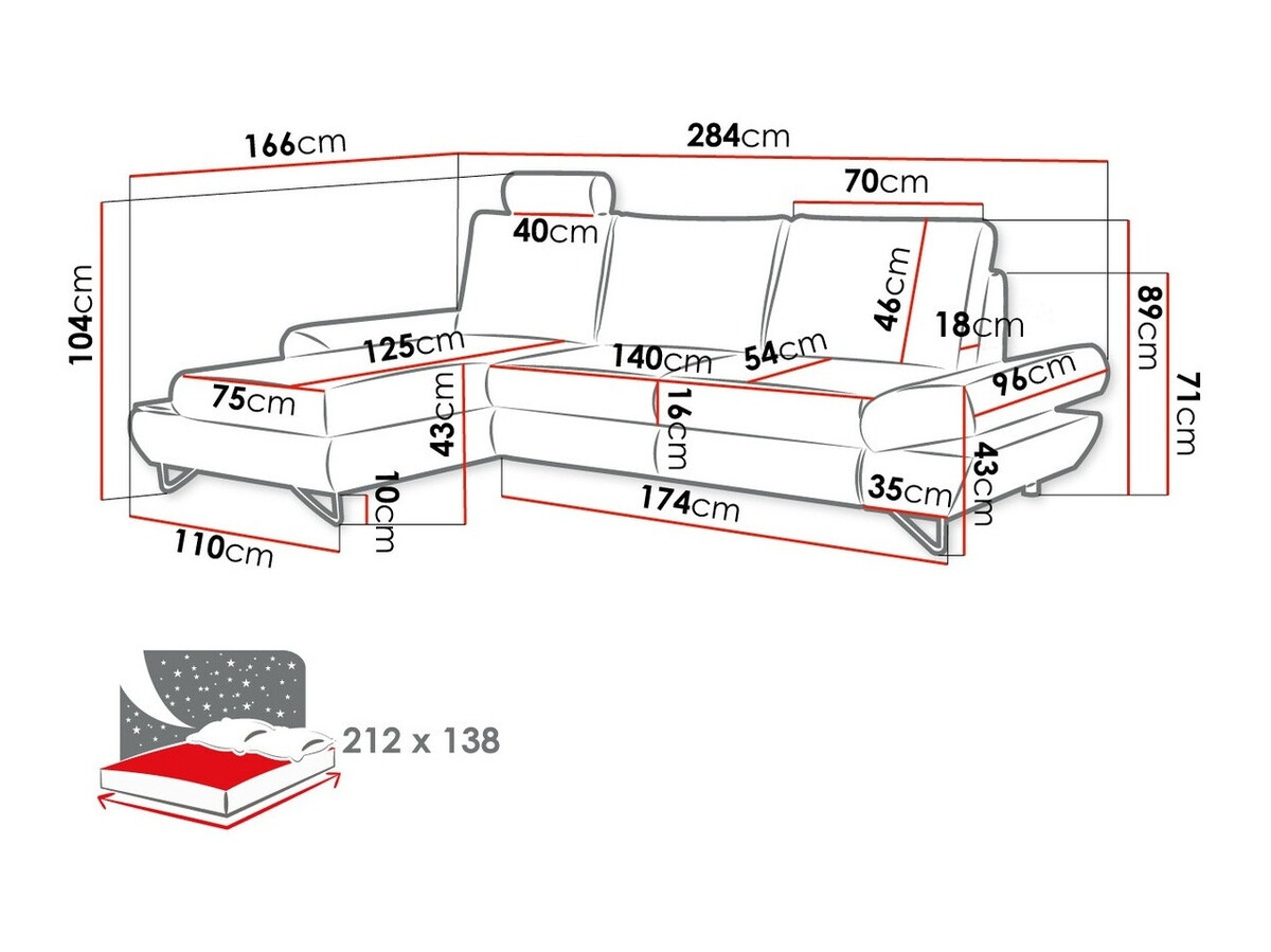 Ugaona sofa Kingston 108