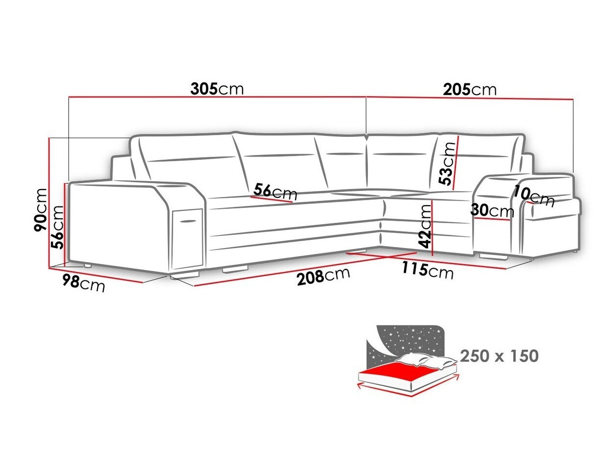 Ugaona garnitura Kingsport 101