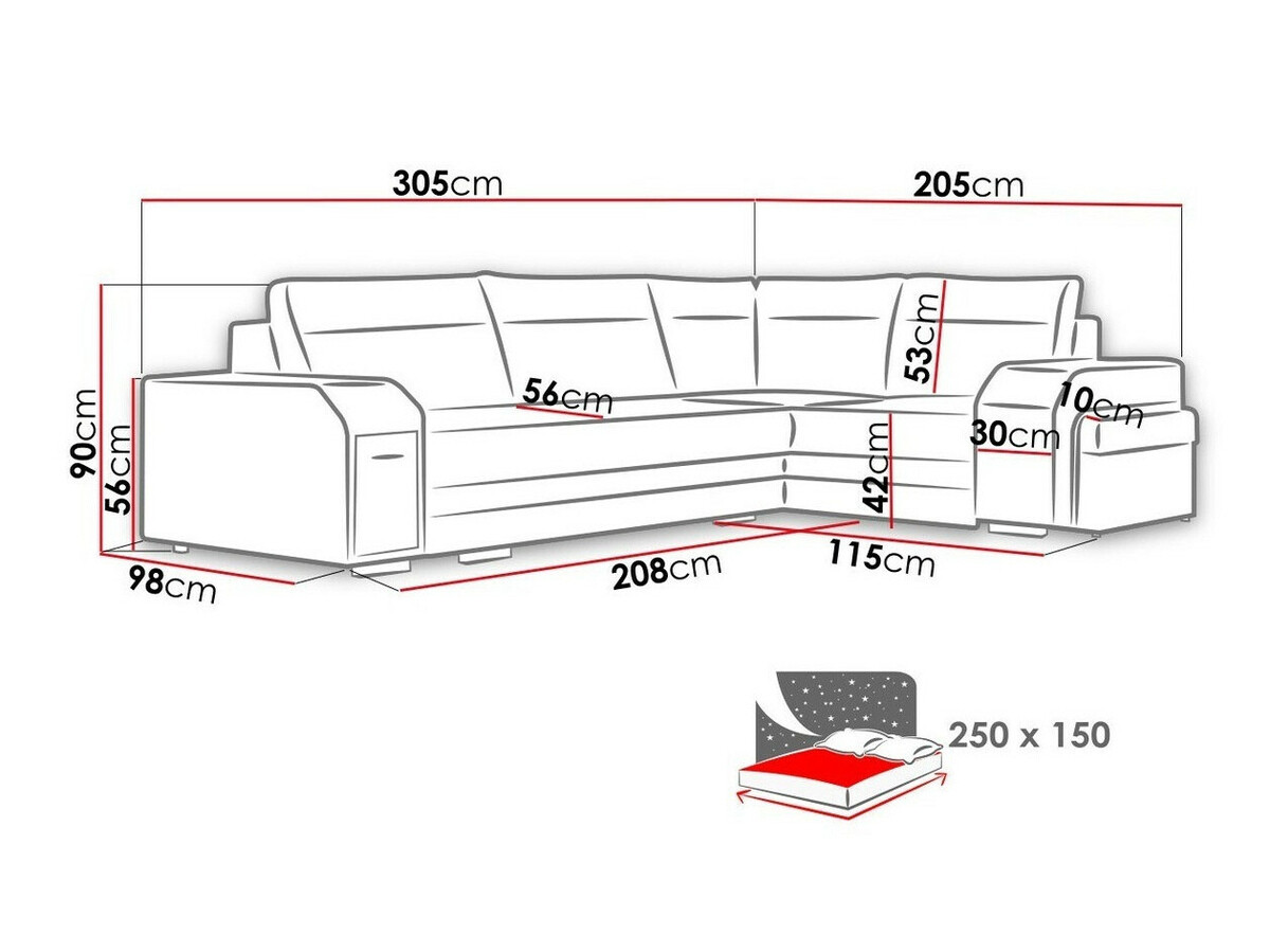 Ugaona sofa Kingsport 101