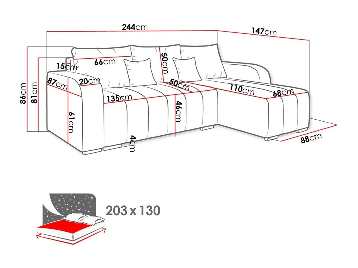 Ugaona sofa Muncie 107 (Manila 29)