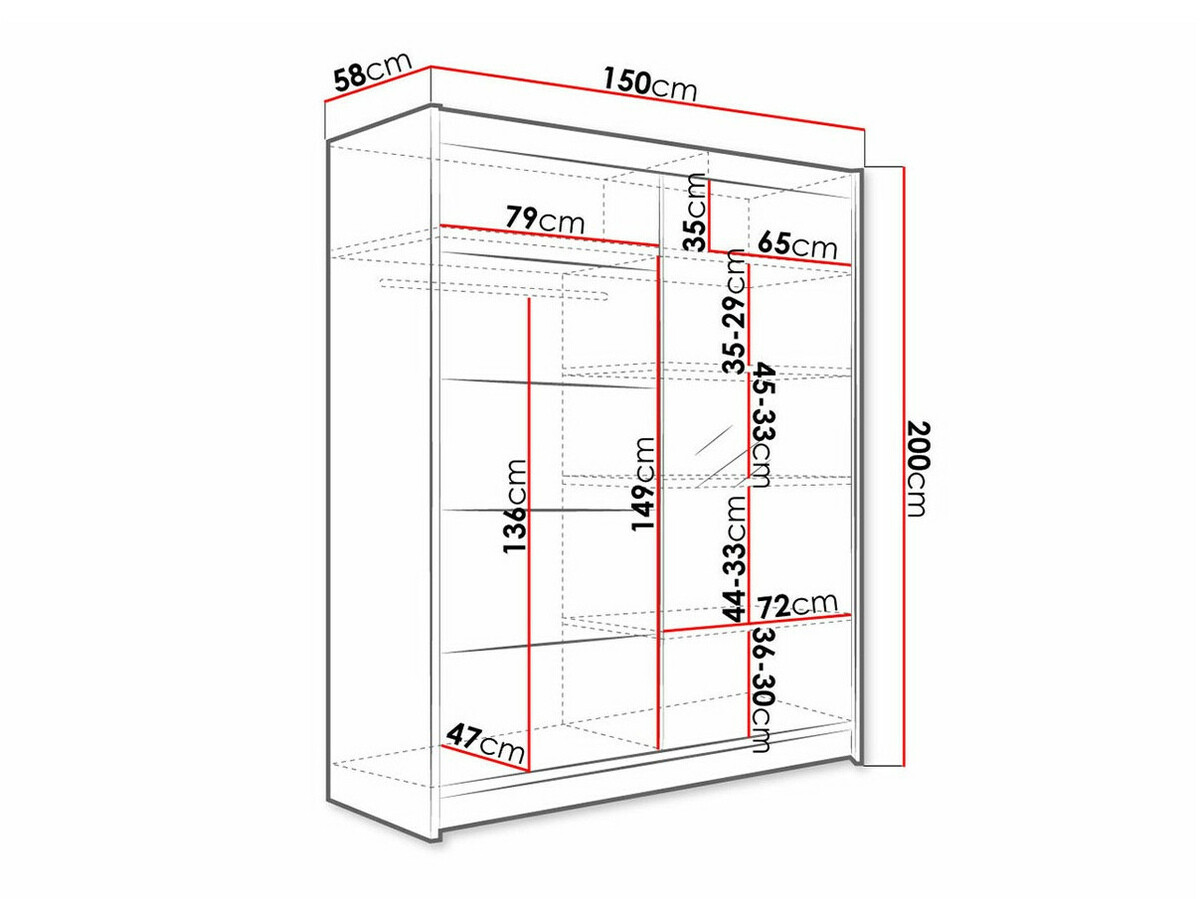 Ormar Closico 143 (Crno)