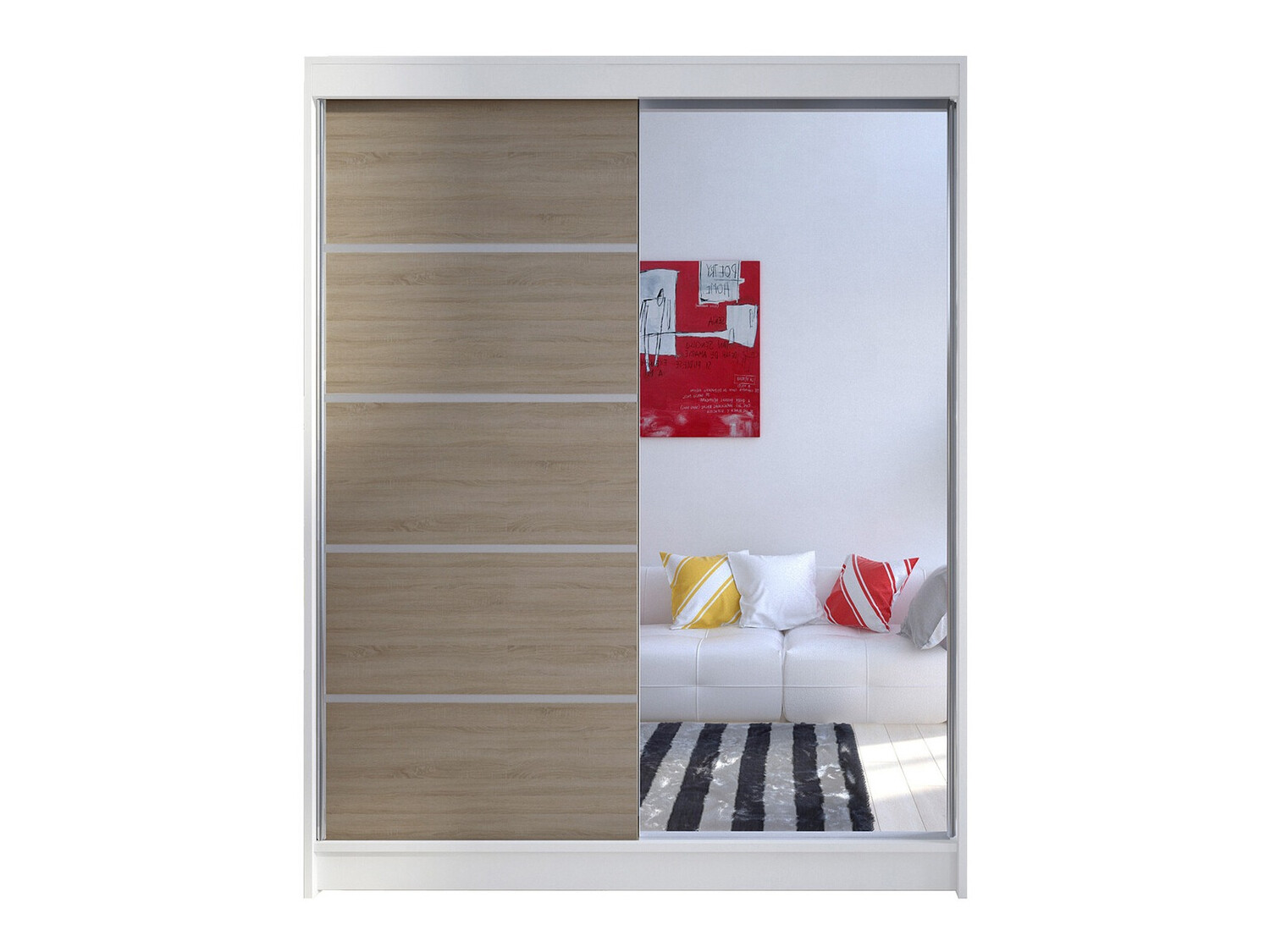 Ormar Closico Vastor III (Belo + Sonoma hrast)