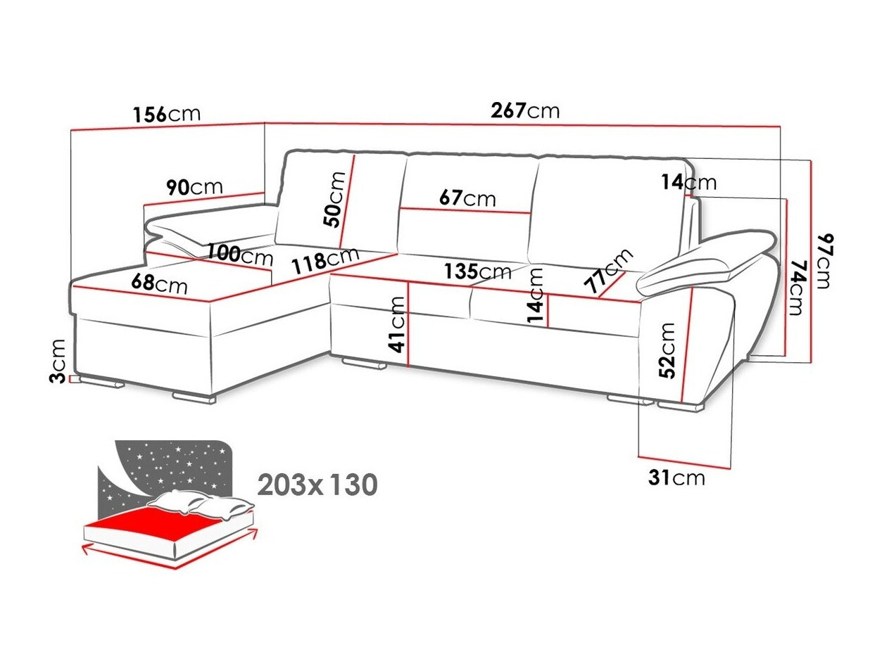 Ugaona sofa Arvada 114